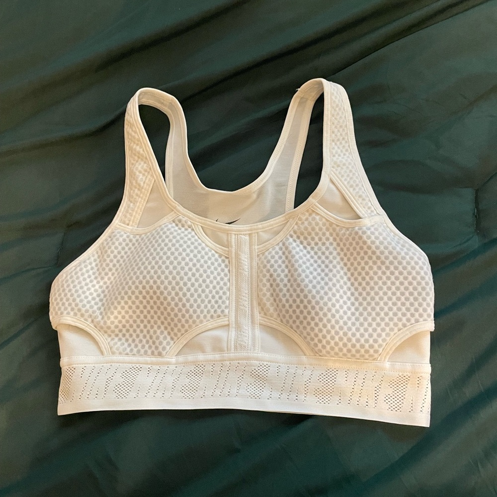White Nike Dri-Fit Sports Bra; size adult small